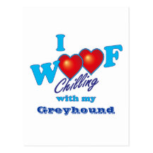 I Woof Greyhound Postcard
