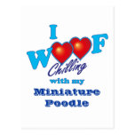 I Woof Miniature Poodle Post Cards