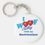 I Woof Rottweiler Key Chains