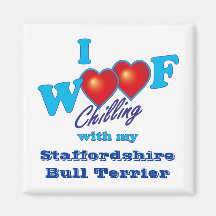 I Woof Staffordshire Bull Terrier Fridge Magnets