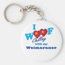 I Woof Weimaraner Keychain