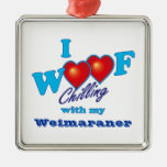 I Woof Weimaraner Ornaments
