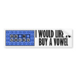 I would like to buy a vowel - Obama Sucks Bumper Sticker