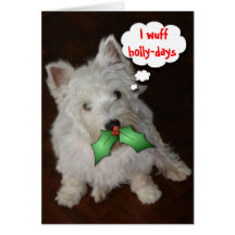 I wuff holly-days greeting card