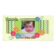 I Year Old Baby Photo Card