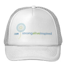 iamstrongwithblueflower cap mesh hat