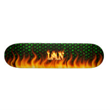 Ian skateboard fire and flames design
