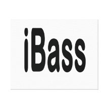 ibass music design black text stretched canvas print