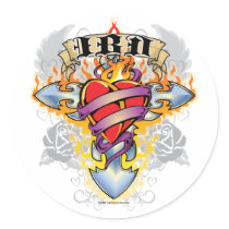 IBD Cross & Heart Sticker