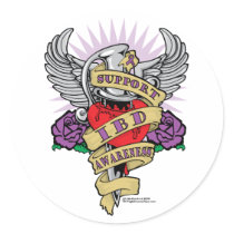 IBD Dagger Round Stickers
