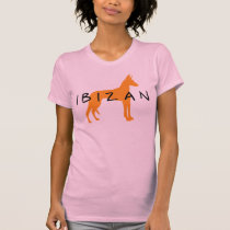 Ibizan Hound (gold w/ text) t-shirts