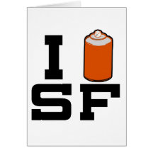 IBombSF in Orange Can Greeting Cards