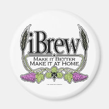 iBrew Beer and Wine Refrigerator Magnet