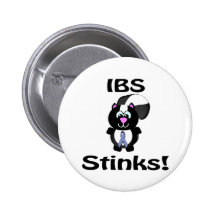 IBS Stinks Skunk Awareness Design Pinback Button