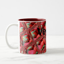 Ice and strawberries vegan mug canecas