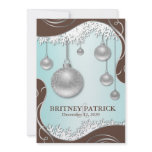 Ice Blue Brown Silver Winter Wedding Invitations