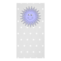 Ice Character with a Smile. Blue and Grey. Photo Cards