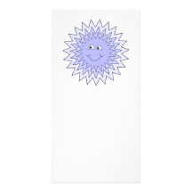 Ice Character with a Smile. Blue on White. Custom Photo Card