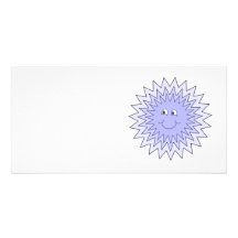 Ice Character with a Smile. Blue on White. Customized Photo Card
