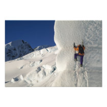 Ice climbing on the Tasman Glacier below Mount