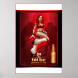 Ice Cold Beer Football Pinup Girl Poster posters