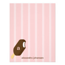 Ice Cream Bar Flat Thank You Card - Pink - Personalized Invitations