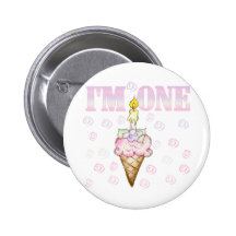 Ice Cream Cone 1st Birthday Tshirts Pinback Buttons