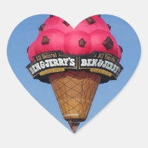 Ice Cream Cone Hot Air Balloon Heart Sticker