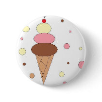 Ice Cream Cones Pinback Buttons