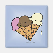 Ice Cream Cones Fridge Magnets