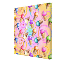 Ice Cream Cones Pop Art (multi) Gallery Wrapped Ca Stretched Canvas Prints
