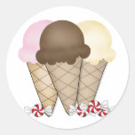 Ice Cream Cones Round Stickers