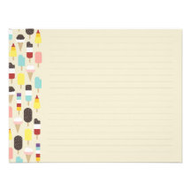 Ice Cream & Frozen Treats Flat Note Card Custom Invite