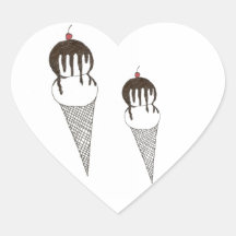 Ice Cream Heart Stickers