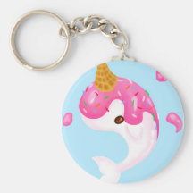 Ice cream Narwhal Key Chains