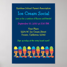 Ice Cream Party Annoucement Poster