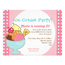 Ice Cream Party Invitation