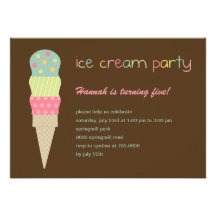 Ice Cream Party Invitation