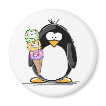 Ice Cream Penguin Fridge Magnets