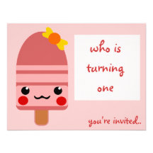 ice cream pink custom announcements