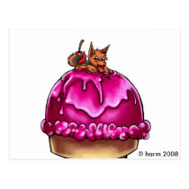 Ice Cream Puppy Postcard postcards