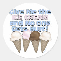 Ice Cream Round Sticker