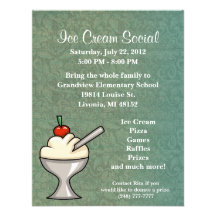 Ice Cream Social Flyer Announcements
