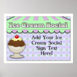 Ice Cream Social, Purple/Green Stripe Sundae Posters
