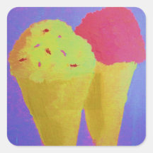 Ice Cream Square Sticker