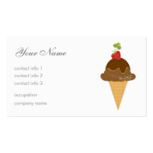 Ice Cream - Strawberry & Chocolate Business Card Template