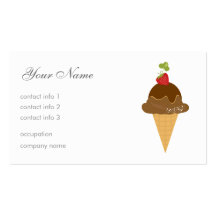Ice Cream - Strawberry & Chocolate Business Card Templates