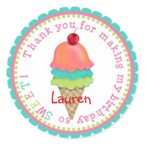 Ice Cream Treats Birthday  Stickers