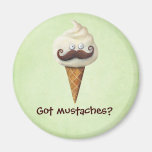 Ice Cream with Moustaches Fridge Magnet