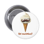 Ice Cream with Moustaches Pinback Buttons